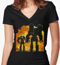 robot jox Women's Fitted V-Neck T-Shirt