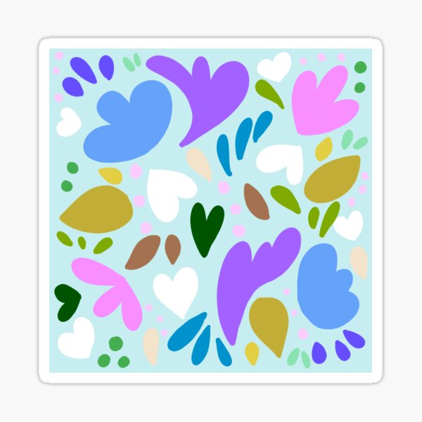Item preview, Baby blue abstract floral design Valentines day designed and sold by DaisyLemon.