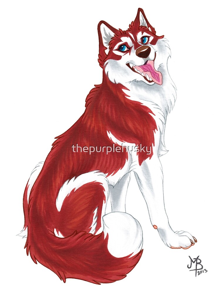 Red Siberian Husky (no text) by thepurplehusky