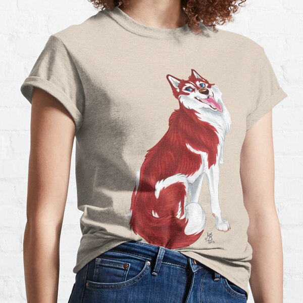 Red Siberian Husky (no text) Classic T-Shirt