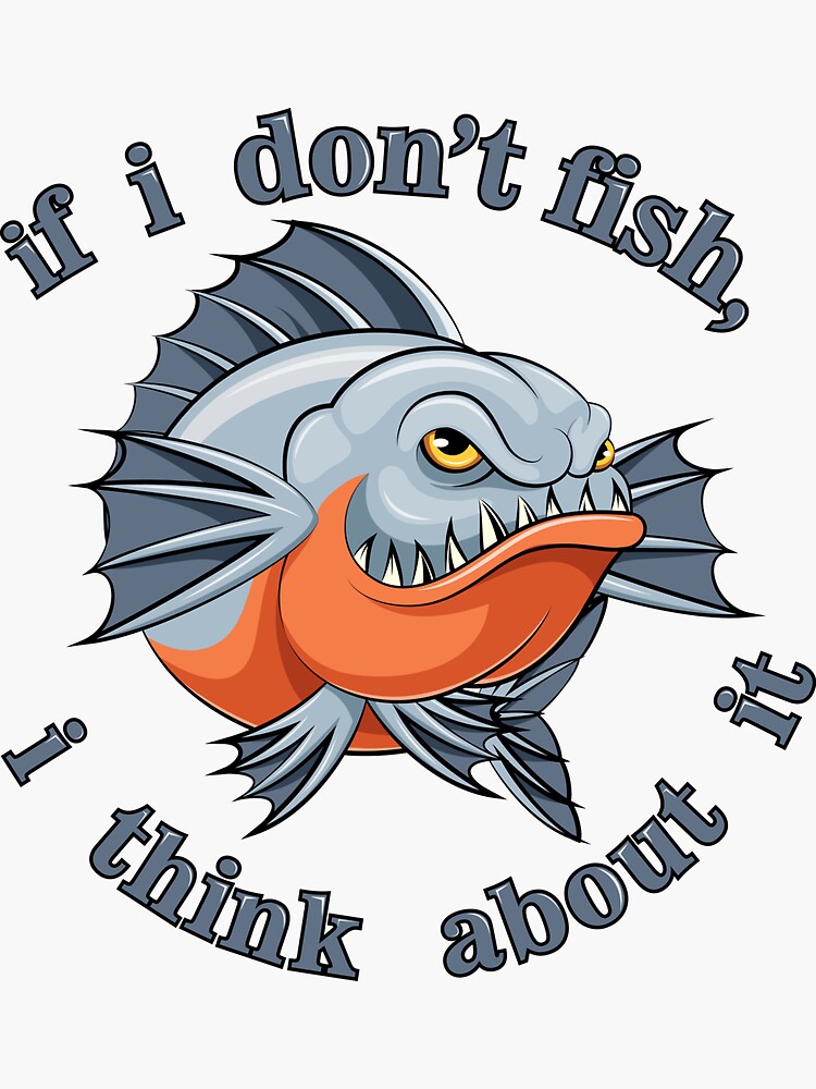  Angry Red Piranha Fish Sticker Decal: Keep it