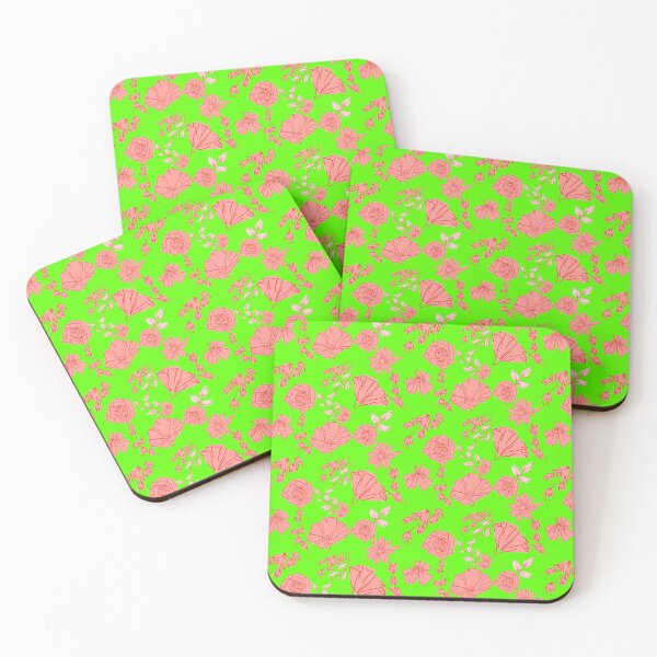 Item preview, Pink Roses And Lilies Floral Green Version designed and sold by Cora Gregory.