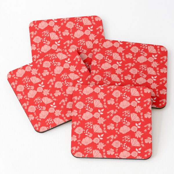 Item preview, Pink Roses And Lilies Floral Red Version designed and sold by Cora Gregory.