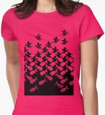 Fish and Birds Art Deco Tessellation Women's Fitted T-Shirt