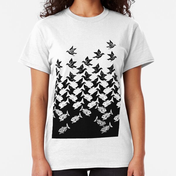 Fish and Birds Art Deco Tessellation Classic T-Shirt