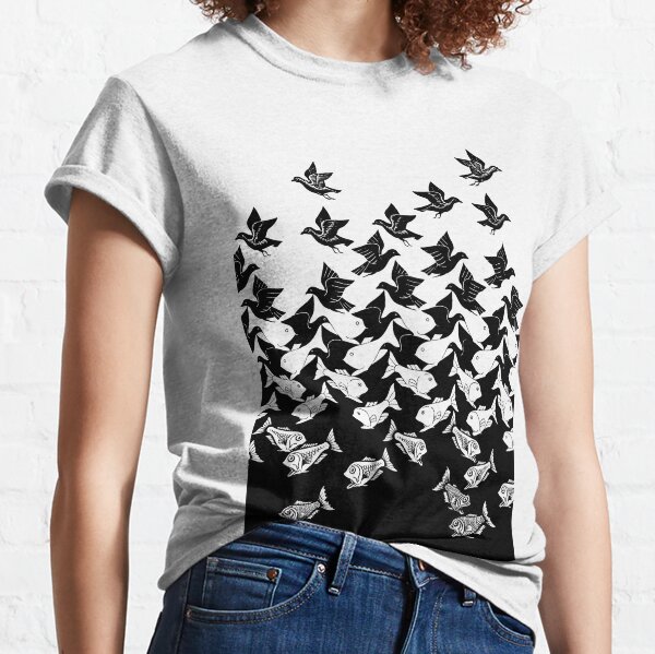 Fish and Birds Art Deco Tessellation Classic T-Shirt
