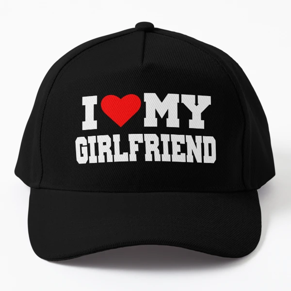 Heart Funny I Love My Girlfriend Gift Cowboy Hat Men Women Washed Baseball  Cap Men Snapback Dad Hat Summer Hats Black at  Men's Clothing store