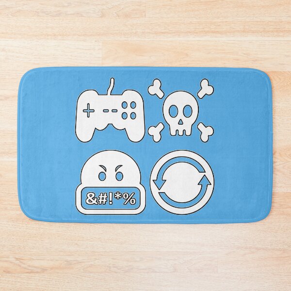 Item preview, Play Die Swear Repeat. Funny gaming meme in B&W designed and sold by AEROSPACE-IND.