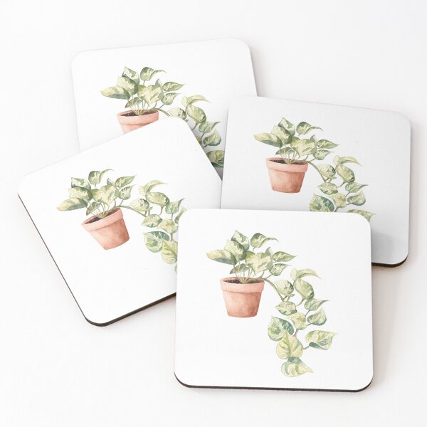 Item preview, Watercolor Pothos in a pot, Devil’s Ivy, House Plant, Leaves, Greenery, Botanical Art designed and sold by fengyuhao.