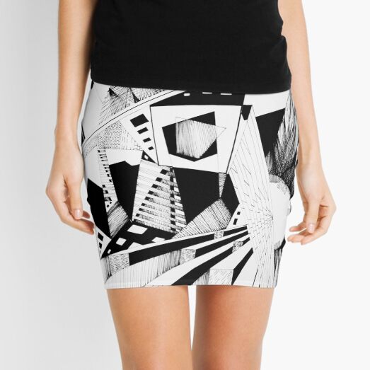 Modern Abstract City Mini Skirt