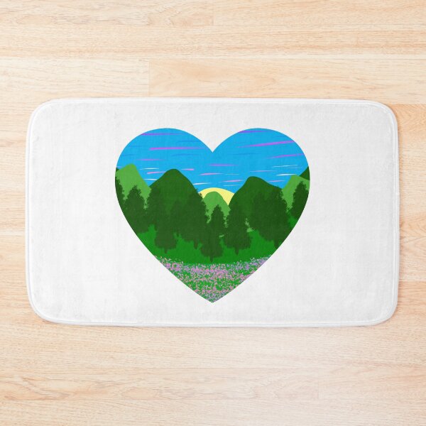 Item preview, Forest and Flowers Sunset, Original Hand Drawn Artwork, Heart Frame designed and sold by MamaSweetea.