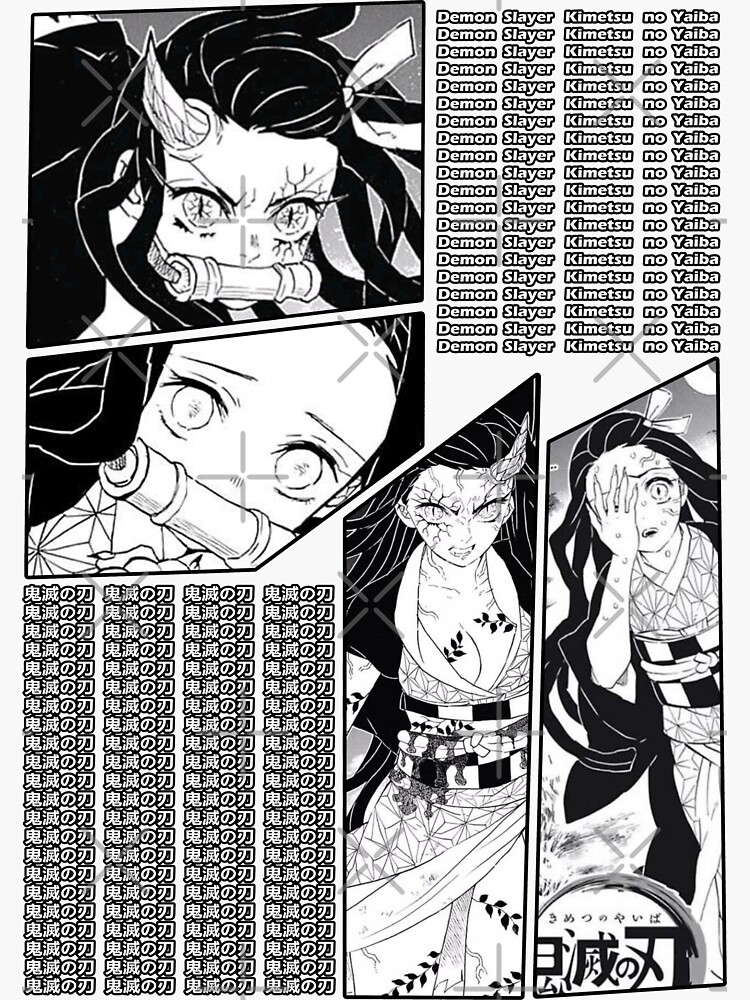 Nezuko Kamado Demon Slayer Kimetsu No Yaiba Manga Panel Design Sticker Von Raiden Designs 9304