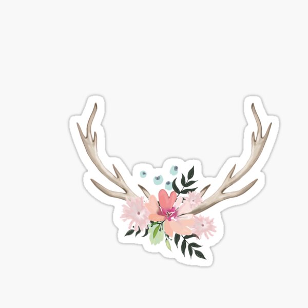 Item preview, floral antlers designed and sold by Spitfire July Doodles.