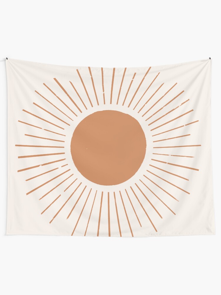 Alternate view of Terracotta boho sun rays Tapestry