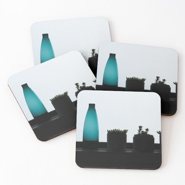 Item preview, Silhouettes, Pacific Blue Bottle And 3 Plants In A Row designed and sold by Setch.