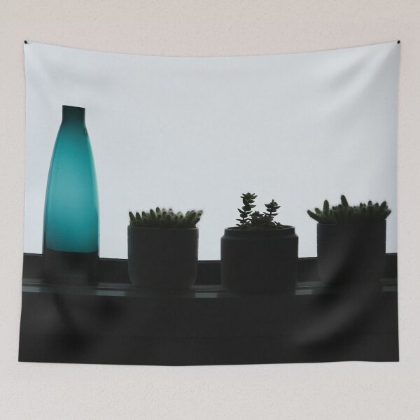 Item preview, Silhouettes, Pacific Blue Bottle And 3 Plants In A Row designed and sold by Setch.