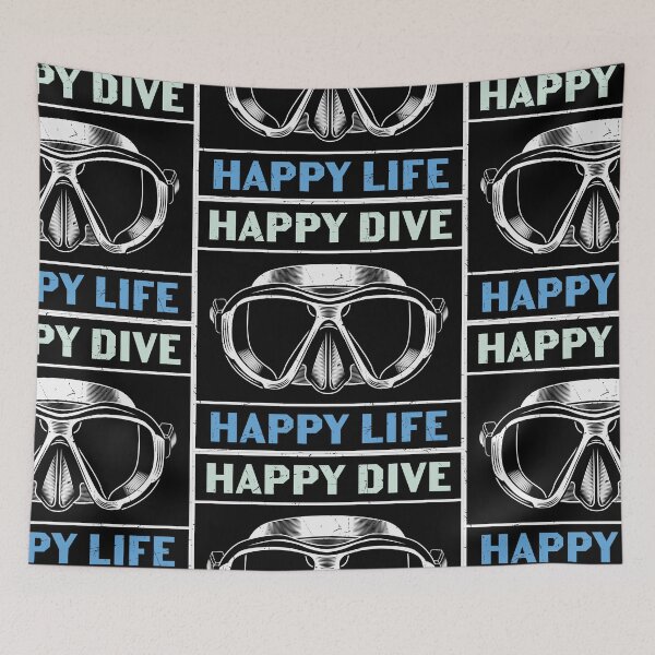 Item preview, Happy Dive Happy Life | Live to Dive designed and sold by ArtbyJamasin.