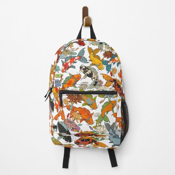 Item preview, Koi Among Water Lilies on a white background designed and sold by Silver Steer Design.