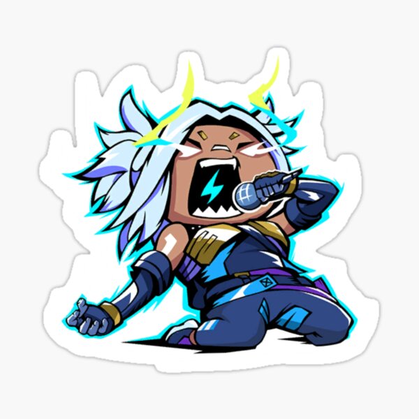Neon Hot Mic Spray Sticker