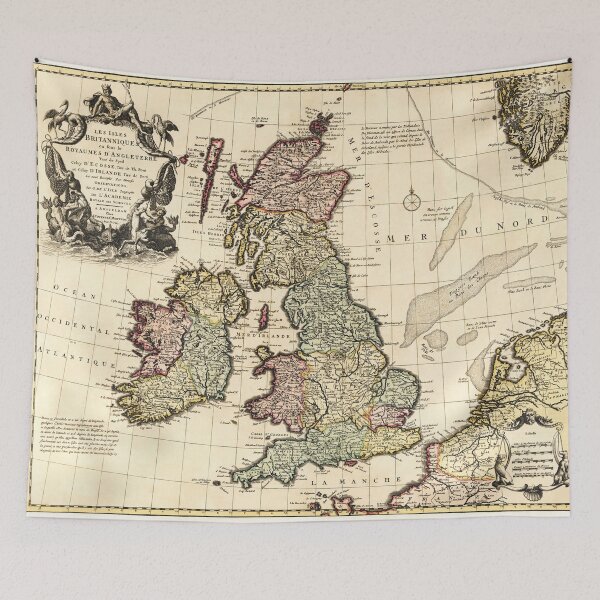 Item preview, The British Isles by Guillaume de L'Isle (ca. 1700s) designed and sold by vintagemapstore.