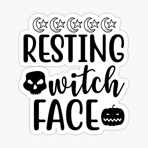 Resting Witch Face Sticker