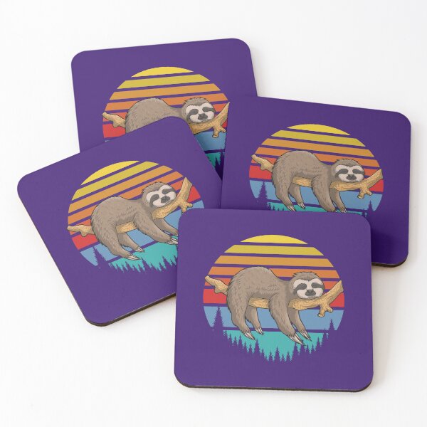 Item preview, Lazy Sloth Retro Sunset Design-gift for sloth lovers designed and sold by BRtisticDesigns.