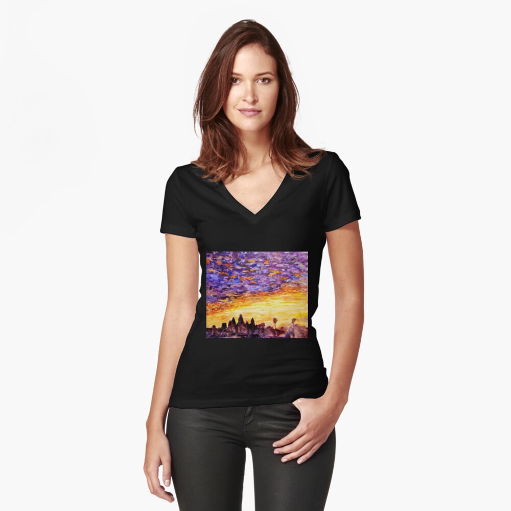 Item preview, Fitted V-Neck T-Shirt designed and sold by rfoxphoto.