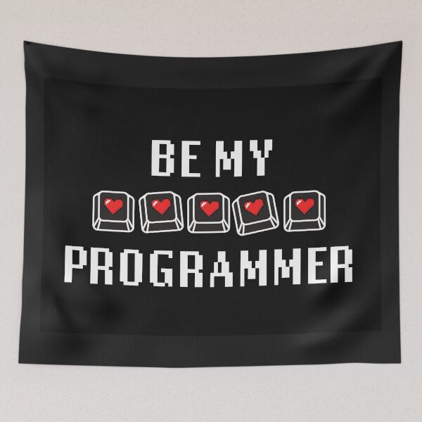 Item preview, Be my programmer - Valentine - black designed and sold by Code  Monkeys.