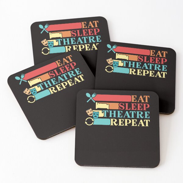 Item preview, Eat Sleep Theatre Geek Fan Broadway Actor Actress Acting designed and sold by TomGiantDesigns.