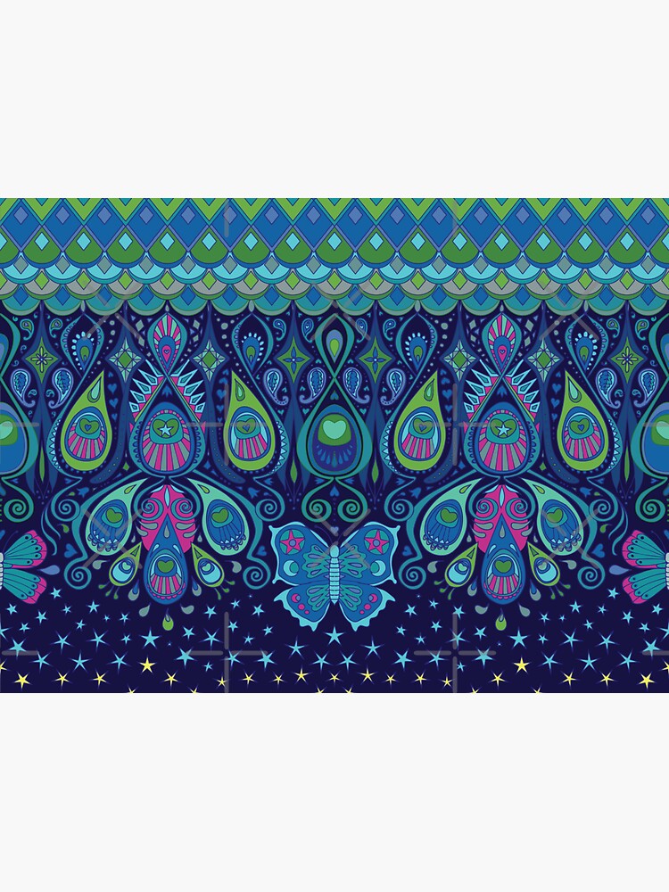 Midnight Butterflies - Peacock - Bohemian pattern by Cecca Designs by Cecca-Designs