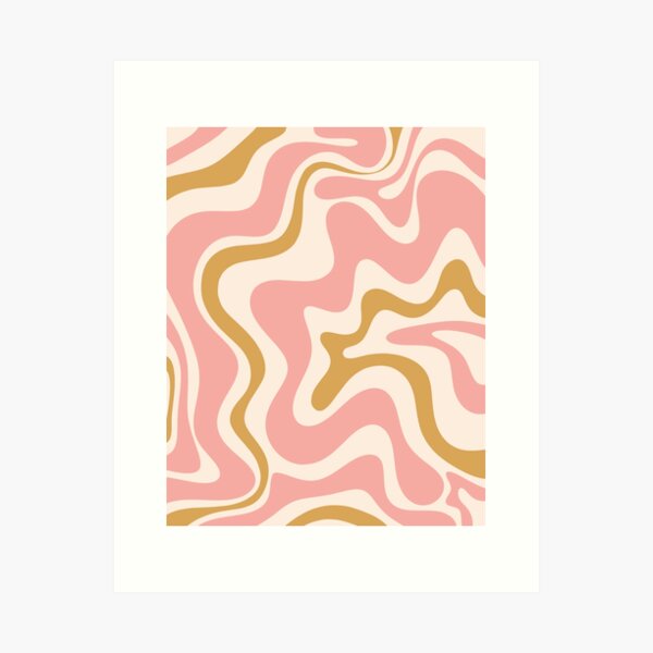Retro Liquid Swirl Abstract in Soft Pink Yoga Mat by Kierkegaard