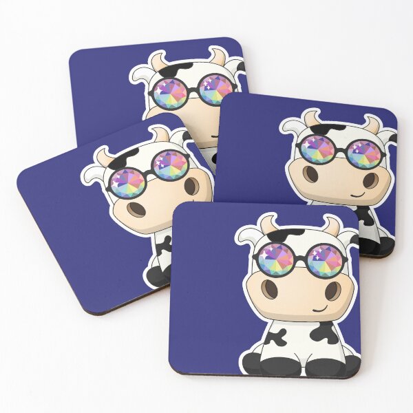 Item preview, Cowleidoscope - Cute Cow Wearing Cute Kaleidoscope Glasses designed and sold by Gay-Koala.