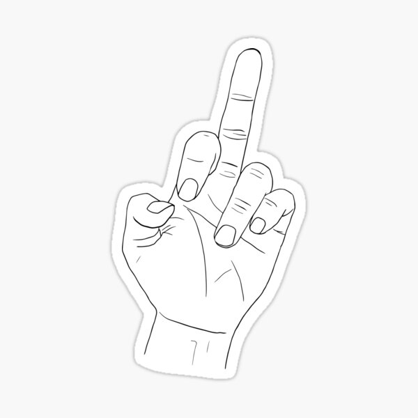 stick figure middle finger Sticker for Sale by nataliebrownnn