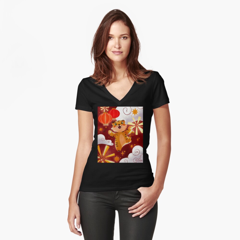 Item preview, Fitted V-Neck T-Shirt designed and sold by Sandramartins.