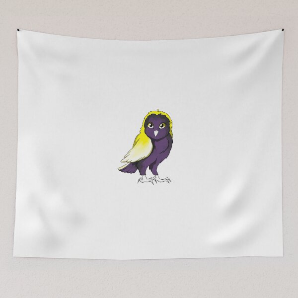Item preview, Pride Flag Owl Nonbinary Dark vers. designed and sold by dollopsofpaint.