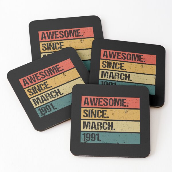 Item preview, 31th Birthday Gift: Awesome Since March 1991, Retro 1991 March Birthday designed and sold by AMINE  ★★★★★.