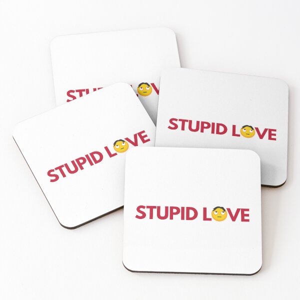 Item preview, STUPID LOVE, RED TEXT WITH EMOJI 2 designed and sold by imabbhey.
