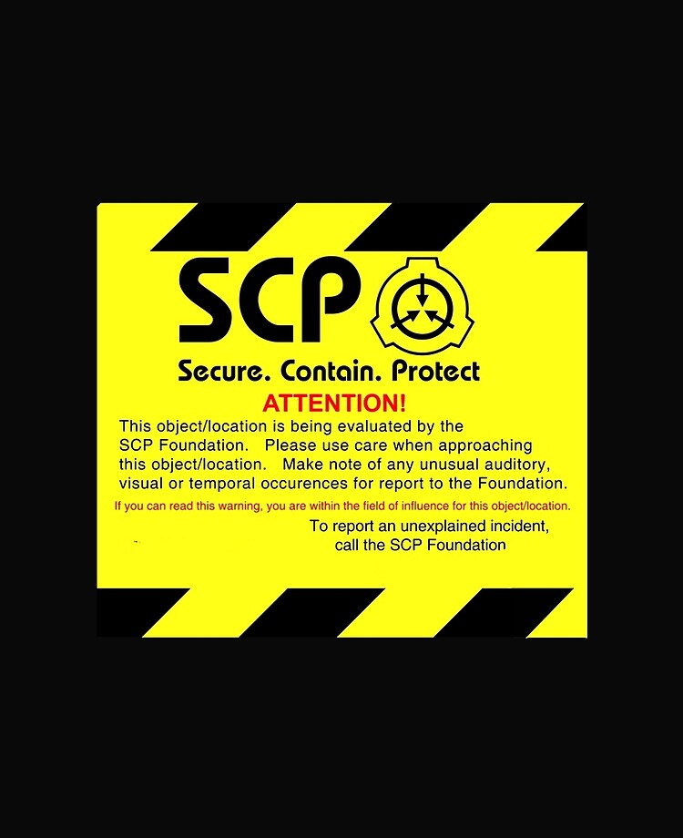 SCP Foundation Warning Attention Sticker for Sale by Yu-u-Ta