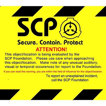 SCP Foundation Bumper Sticker Secure Contain Protect