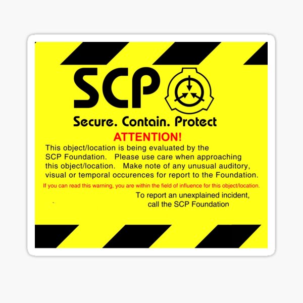 SCP Foundation Warning Attention Sticker for Sale by Yu-u-Ta