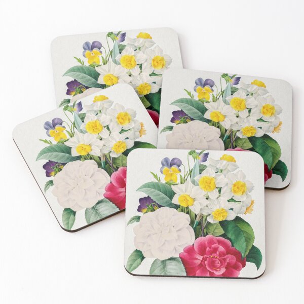 Item preview, Camellia Narcissus and Pansy bouquet by Pierre-Joseph Redoute designed and sold by InHerits.