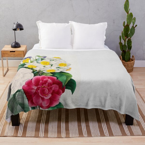 Item preview, Camellia Narcissus and Pansy bouquet by Pierre-Joseph Redoute designed and sold by InHerits.