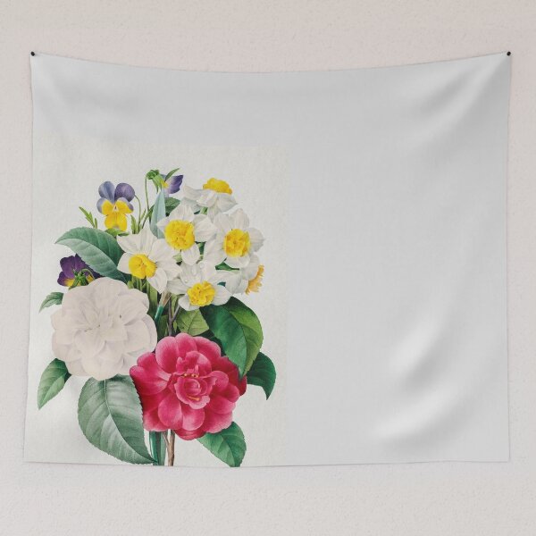 Item preview, Camellia Narcissus and Pansy bouquet by Pierre-Joseph Redoute designed and sold by InHerits.
