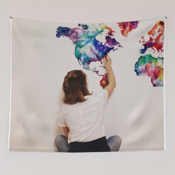 Item preview, World Map Painting By a Girl  designed and sold by sarahbeck2.
