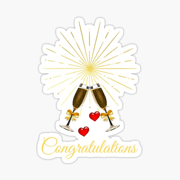 Item preview, Congratulations, hearts, sparkling wine and fireworks designed and sold by Lady-Frost.