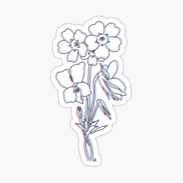 "February Birth Month Flowers Violets and Primroses CMB" Sticker