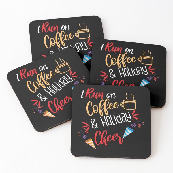 Item preview, I Run on Coffee and Holiday Cheer funny holiday run lover coffee lover funny gift sport family garthering designed and sold by Laadel.
