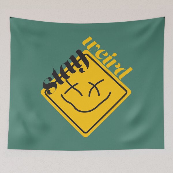 Item preview, Stay weird road sign with face designed and sold by JellaDelta.