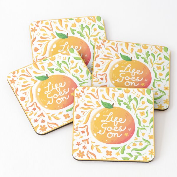 Item preview, Life Goes On Tangerine with Botanical Pattern designed and sold by paperbeet.
