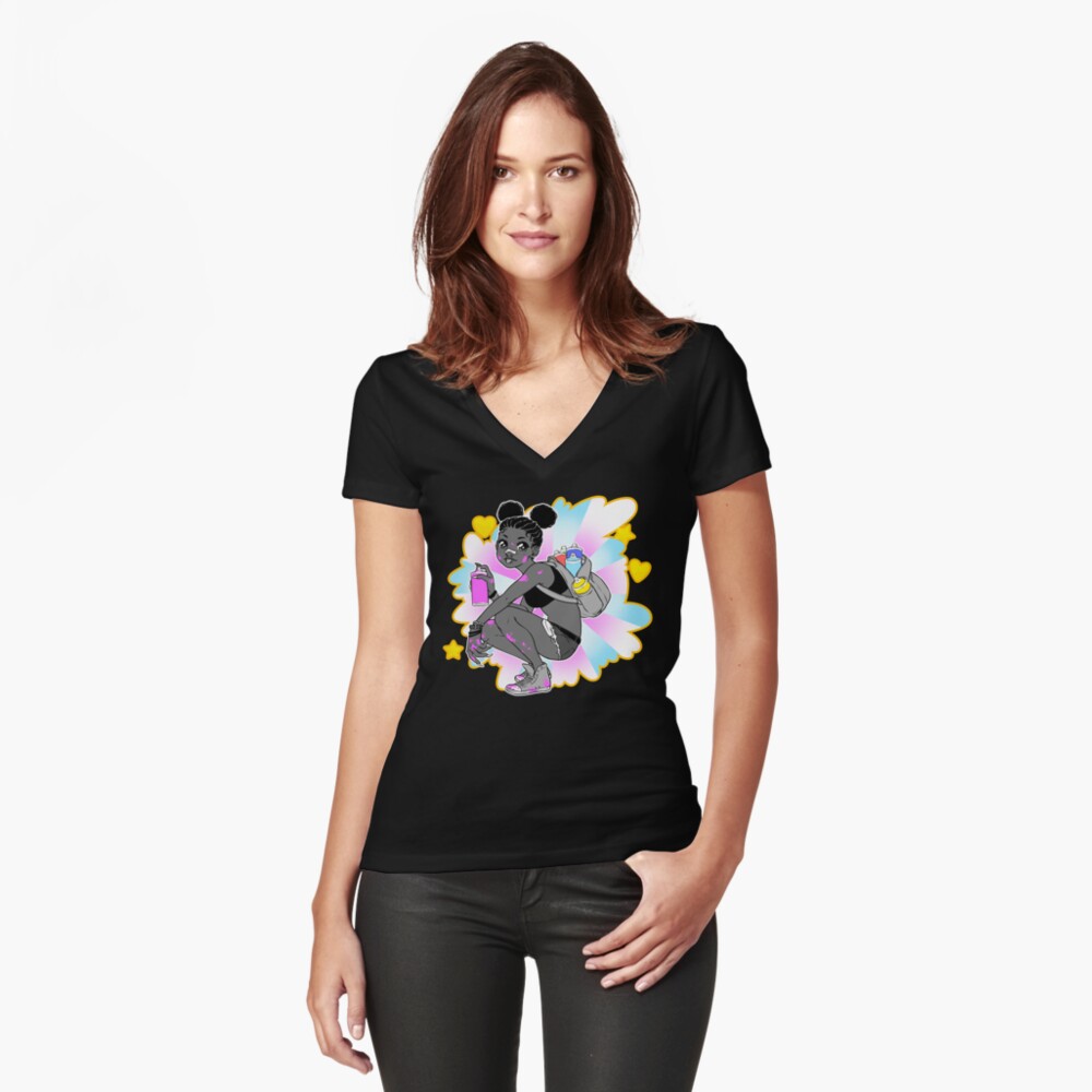 Item preview, Fitted V-Neck T-Shirt designed and sold by cricketbat.